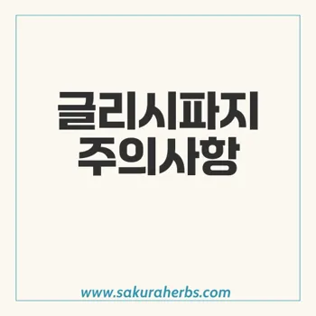 글리시파지 부작용: 유산산증 및 저혈당 위험에 대한 주의사항