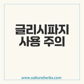 글리시파지 사용 시 주의사항과 유산산증 위험성