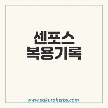 센포스의 효과와 복용기록: 개인의 경험과 주의사항