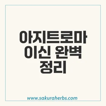 아지트로마이신: 효과, 부작용 및 주의사항 완벽 가이드