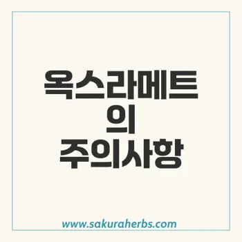 옥스라메트 의약품 사용 시 주의해야 할 안전성 정보