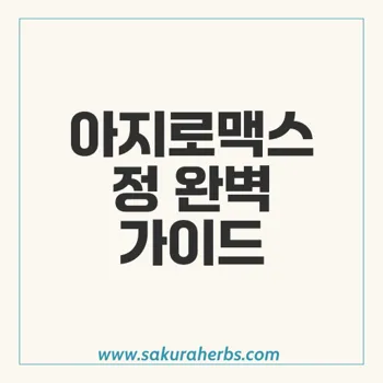 이지큐어 아지로맥스정: 효과와 사용 주의사항 총정리