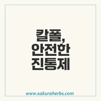 칼폴, 통증 및 발열에 효과적인 안전한 진통제 소개