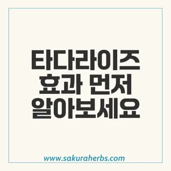 타다라이즈 발포정: 발기부전 개선을 위한 효과적인 선택